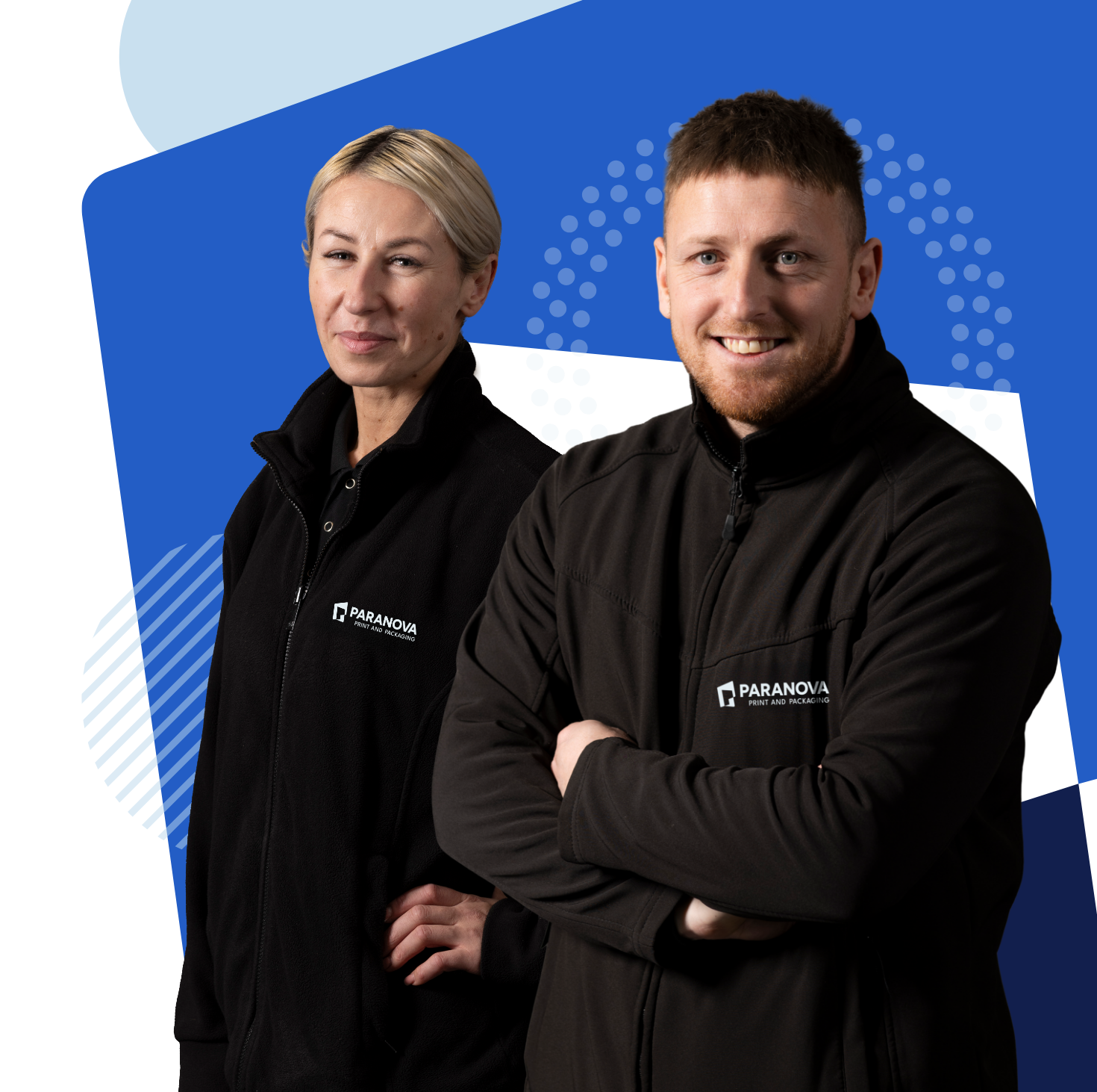 Two Paranova employees smiling